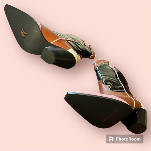 TORAL MULTI COLORED COWBOY BOOTS (PINK BLACK PATENT LEATHER) NEW SZ 8.5 REVOLVE - Picture 5 of 9